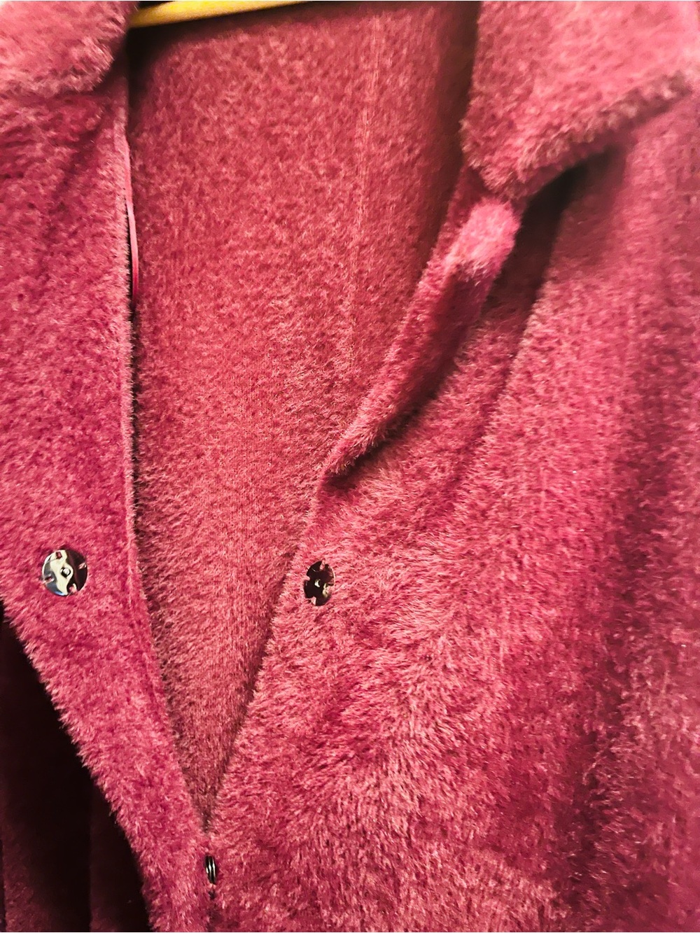 Cyrus Plush Teddy Longline Coat in Berry - Picture 4 of 6